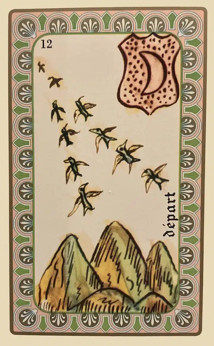 Karte 13 des Oracle de Belline — Abreise