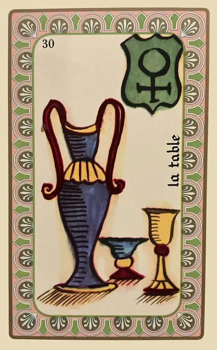 Karte 31 des Oracle de Belline — Tafel