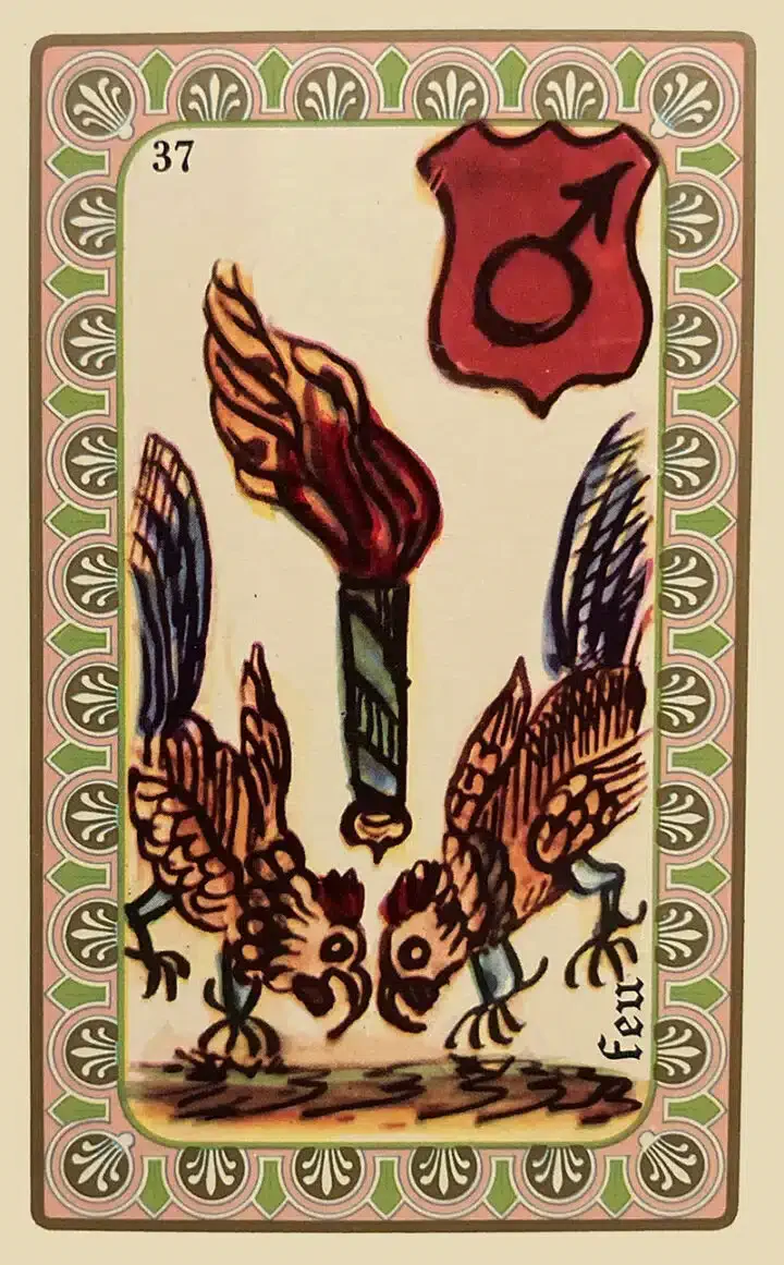 Karte 38 des Oracle de Belline — Feuer