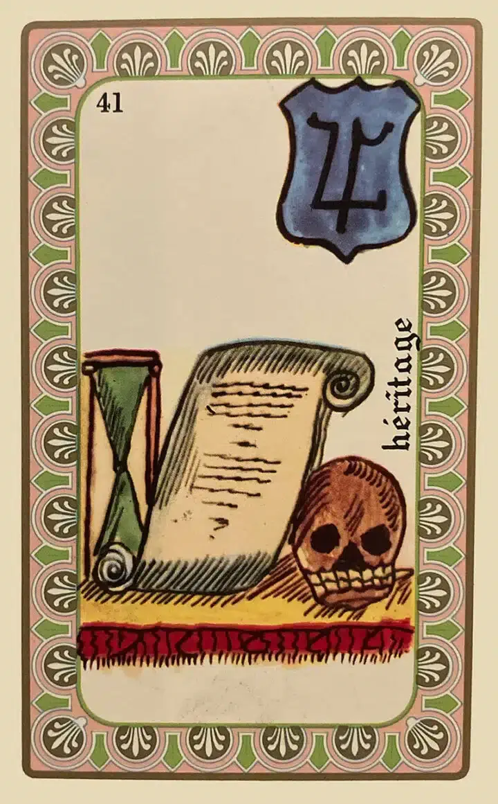 Karte 42 des Oracle de Belline — Erbschaft