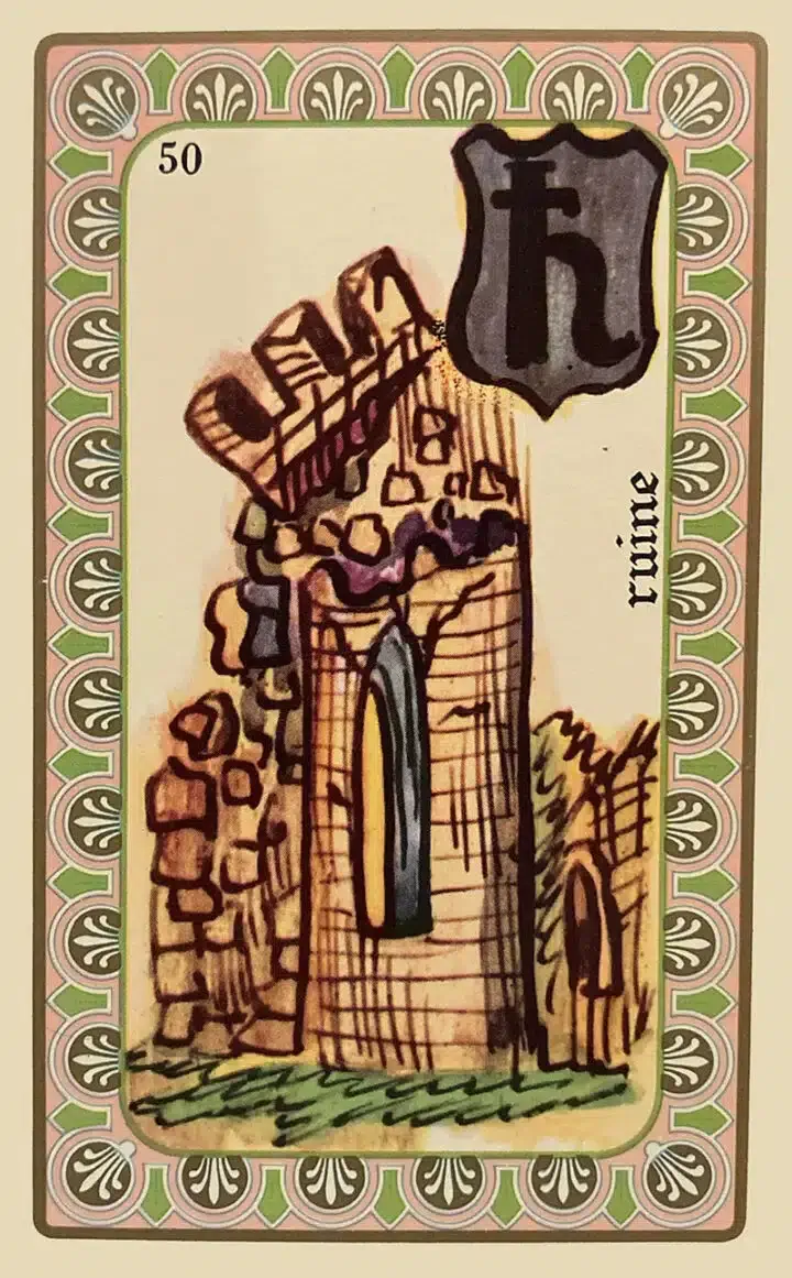 Karte 51 des Oracle de Belline — Untergang