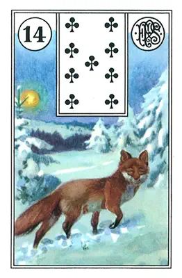 Der Fuchs — Lenormand-Karte Nummer 14, ein listiger und wachsamer Fuchs