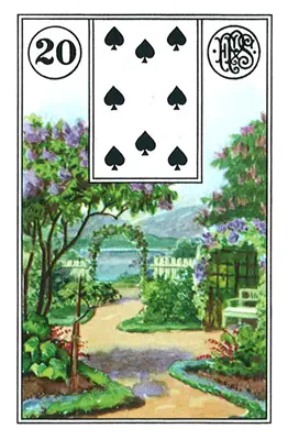 Lenormand-Karte Der Garten — ein öffentlicher Garten voller Menschen