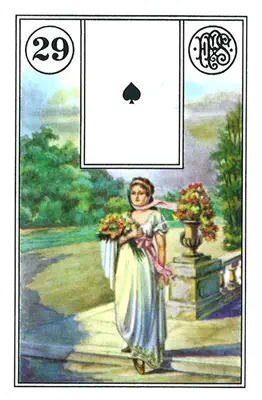 Lenormand-Karte Die Frau — weibliche Figur, die die Frageststellerin darstellt