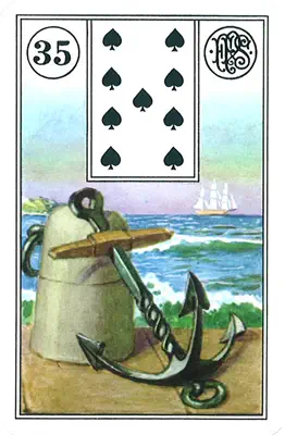 Lenormand-Karte Der Anker — ein solider Anker als Symbol für Stabilität und Verwurzelung