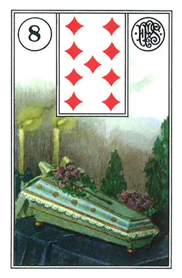 Der Sarg — Lenormand-Karte Nummer 8, ein dunkler Sarg